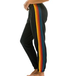 Aviator Nation 5 STRIPE SWEATPANTS - CHARCOAL